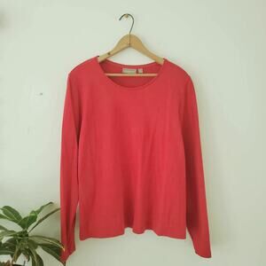 Croft & Barrow Cotton Knit Long Sleeve Red Shirt